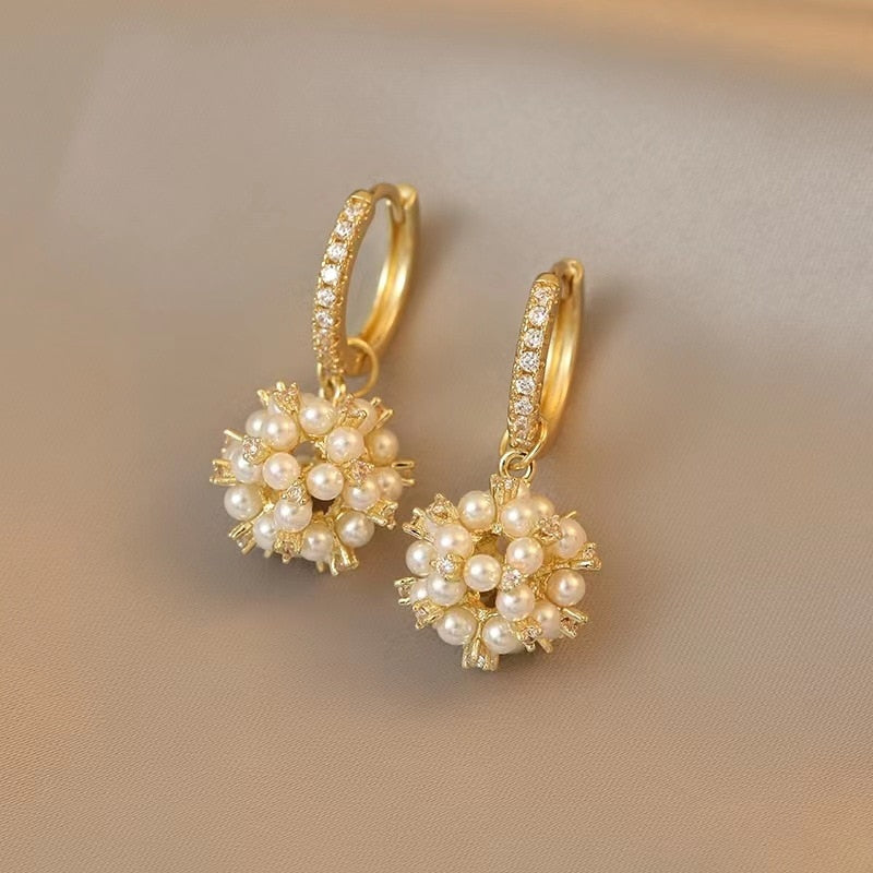 2025 Korean New Simple Temperament Circle Pearl Earrings Fashion Small Versatile Earrings  Jewelry