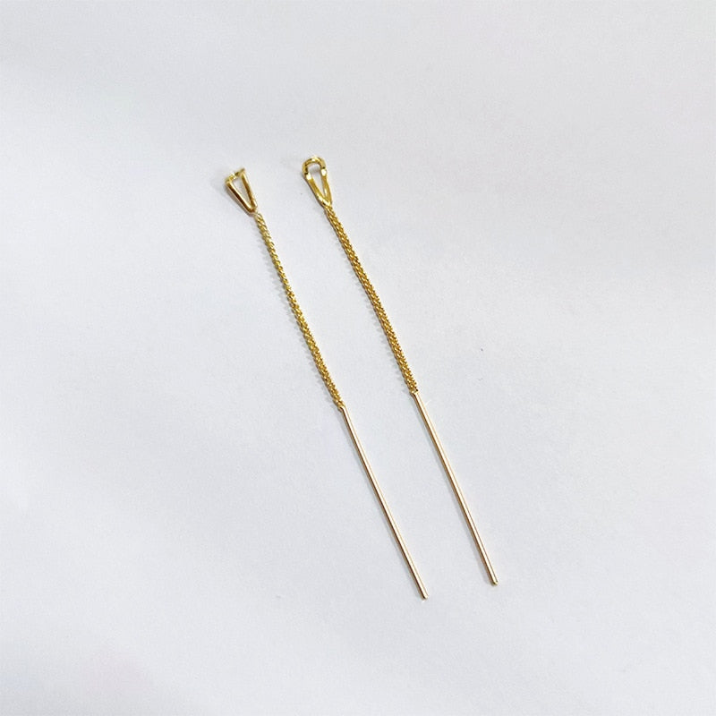 2025 New Gold Color Long Crystal Tassel Dangle Earrings for Women Wedding Drop Earring Fashion Jewelry Gifts