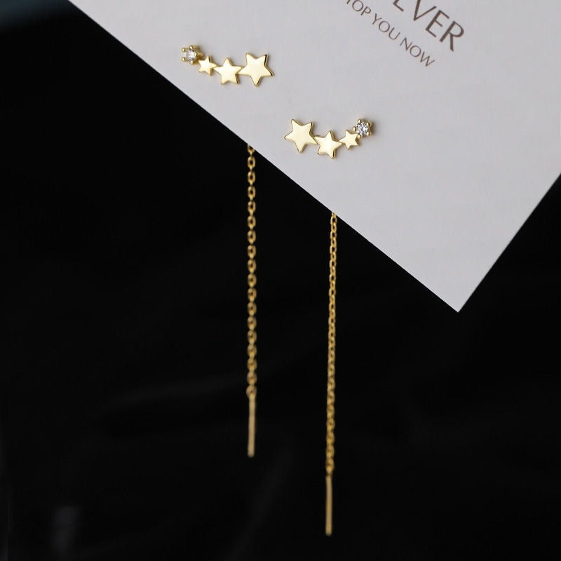 2025 New Gold Color Long Crystal Tassel Dangle Earrings for Women Wedding Drop Earring Fashion Jewelry Gifts