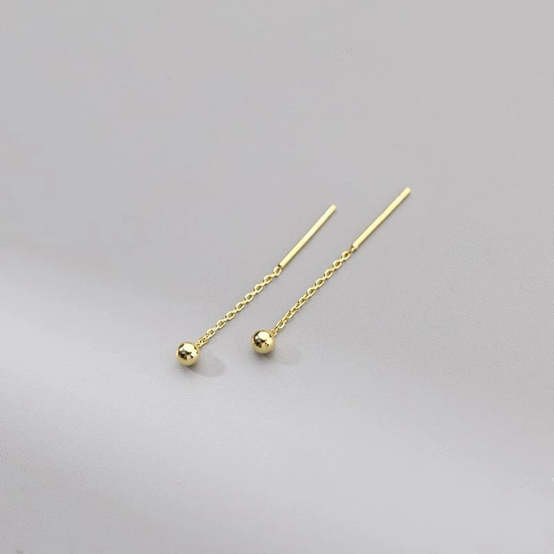 Drop Ear Line Long Hanging Earrings For Women Rose Gold Color Zircon Crystal Piercing Threader Earing Ear Accessories Jewelry